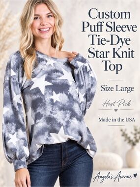 Tie Dye Knit Longsleeve Top with Stars 🎉HOST PICK 🎉 NEW